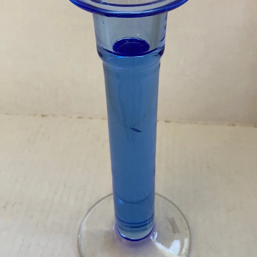 Bohemia Glass Czech blue candlestick
